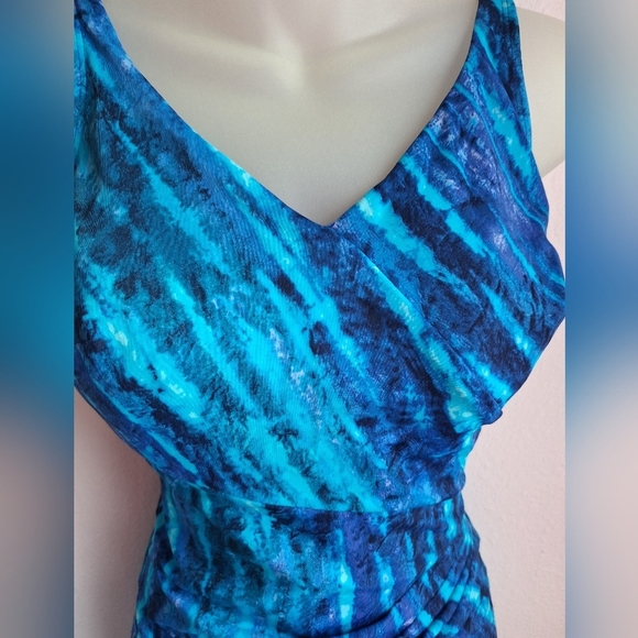 Vintage Roxanne Blue One Piece Swimsuit Size 14 /38D - Picture 3 of 16